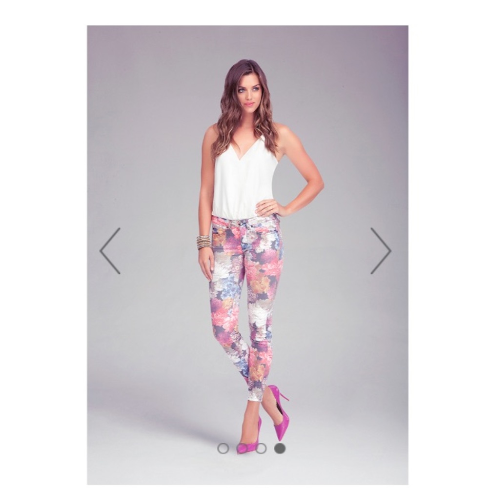 Bebe Floral Bouquet Skinny Jeans
